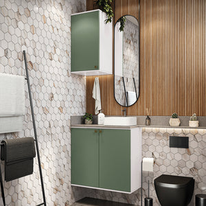 Gabinete Baño Kappesberg 80cm MDF Blanco y Verde