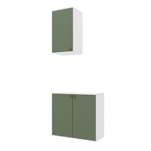 Gabinete Baño Kappesberg 80cm MDF Blanco y Verde