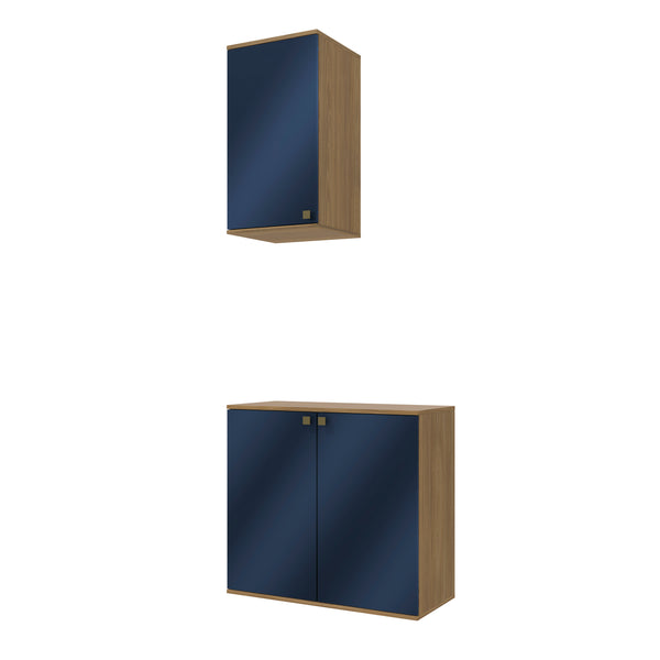Gabinete Baño Kappesberg 80cm MDF Marrón y Azul