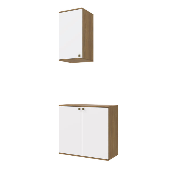 Gabinete Baño Kappesberg 80cm MDF Marrón y Blanco