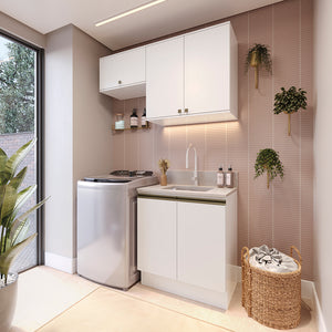Mueble Lavadero Kappesberg 140cm Con Aéreos Blanco