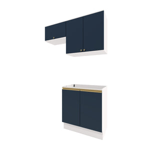Mueble Lavadero Kappesberg 140cm Con Aéreos Blanco y Azul
