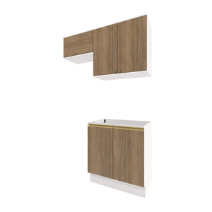 Mueble Lavadero Kappesberg 140cm Con Aéreos Blanco y Marrón