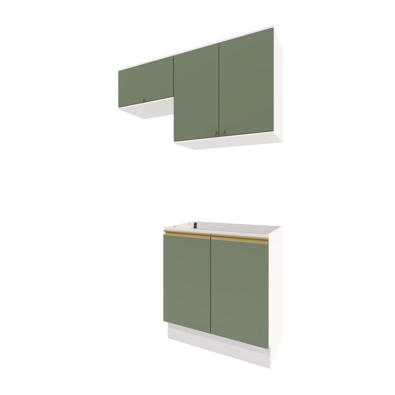Mueble Lavadero Kappesberg 140cm Con Aéreos Blanco y Verde