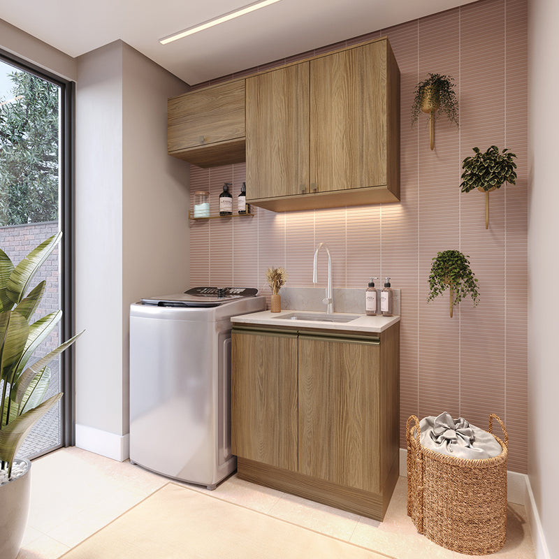 Mueble Lavadero Kappesberg 140cm Con Aéreos Marrón