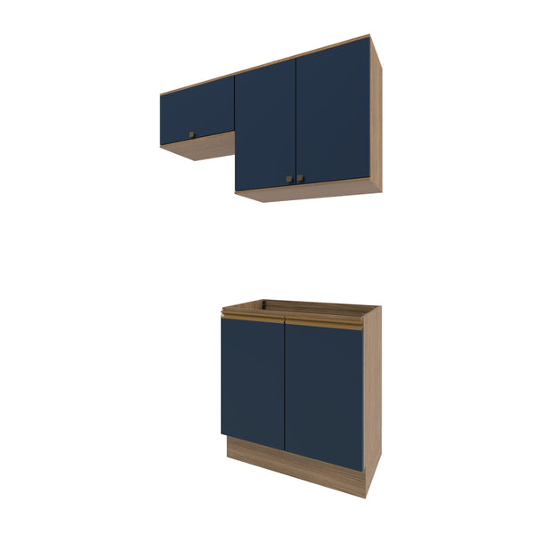Mueble Lavadero Kappesberg 140cm Con Aéreos Marrón y Azul
