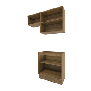 Mueble Lavadero Kappesberg 140cm Con Aéreos Marrón y Blanco