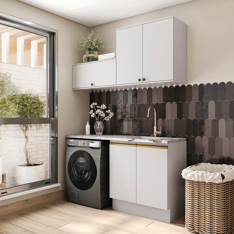 Mueble Lavadero Kappesberg 160cm Con Aéreos Blanco