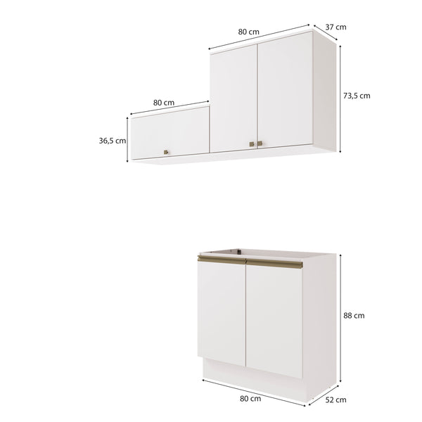 Mueble Lavadero Kappesberg 160cm Con Aéreos Blanco