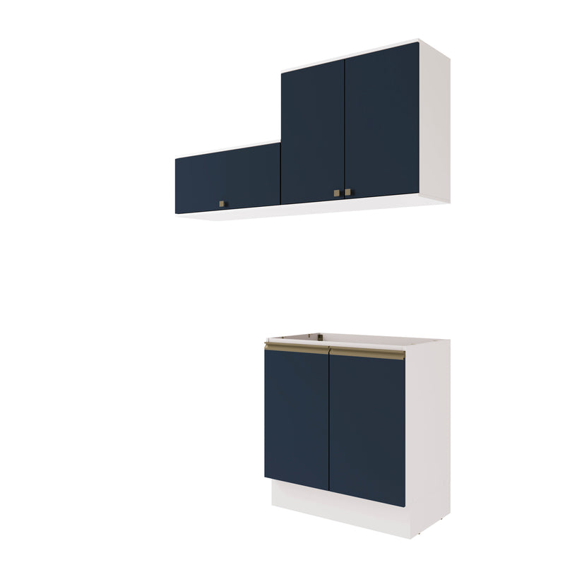 Mueble Lavadero Kappesberg 160cm Con Aéreos Blanco y Azul