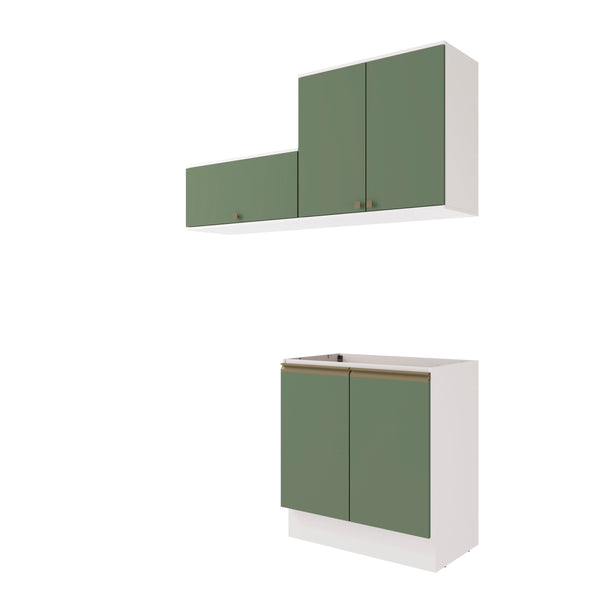 Mueble Lavadero Kappesberg 160cm Con Aéreos Blanco y Verde