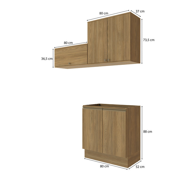 Mueble Lavadero Kappesberg 160cm Con Aéreos Marrón