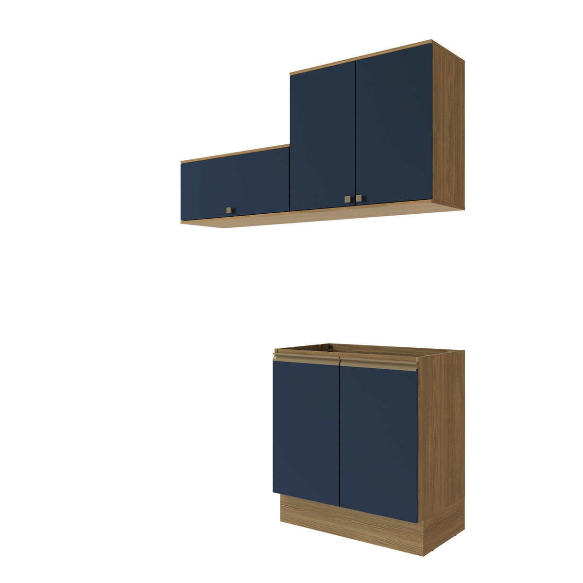 Mueble Lavadero Kappesberg 160cm Con Aéreos Marrón y Azul