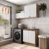 Mueble Lavadero Kappesberg 160cm Con Aéreos Marrón y Blanco