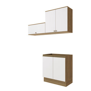 Mueble Lavadero Kappesberg 160cm Con Aéreos Marrón y Blanco