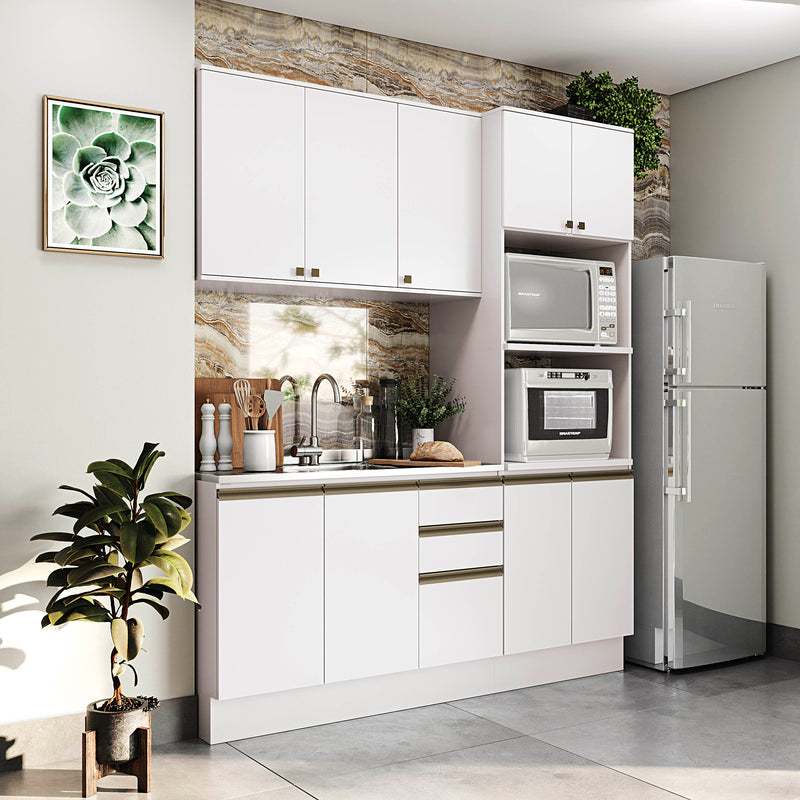 Cocina Integral 190cm MDF 9 Puertas Kappesberg Blanco