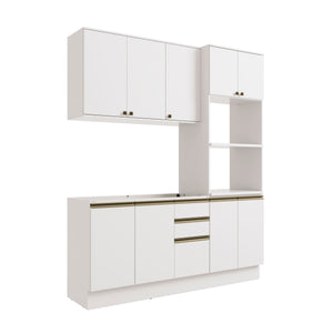Cocina Integral 190cm MDF 9 Puertas Kappesberg Blanco