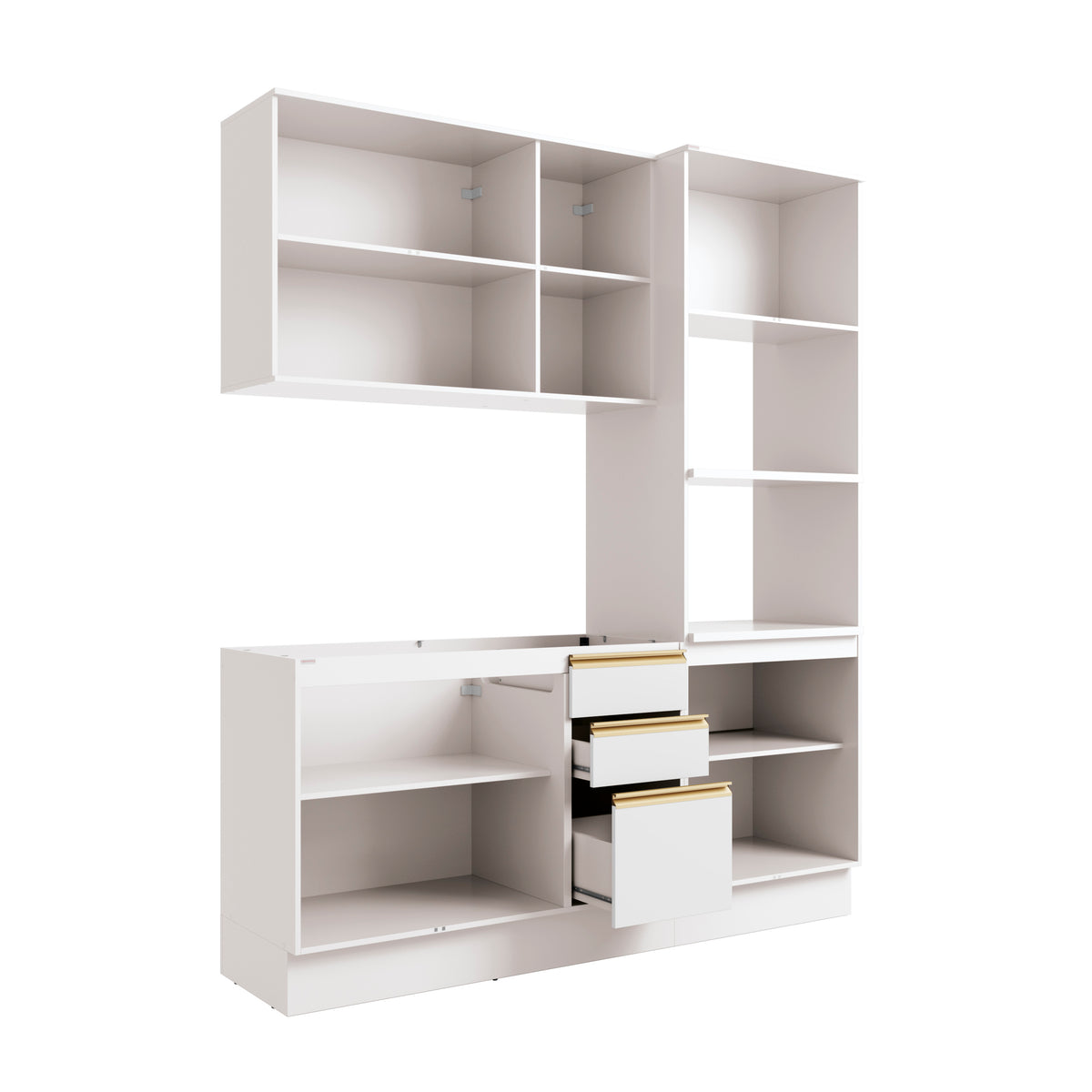 Cocina Integral 190cm MDF 9 Puertas Kappesberg Blanco