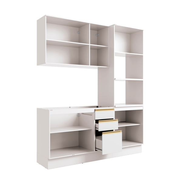 Cocina Integral 190cm MDF 9 Puertas Kappesberg Blanco