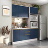 Cocina Integral 190cm MDF 9 Puertas Kappesberg Blanco/Azul