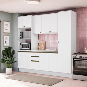Cocina Integral 240cm MDF 10 Puertas Kappesberg Blanco