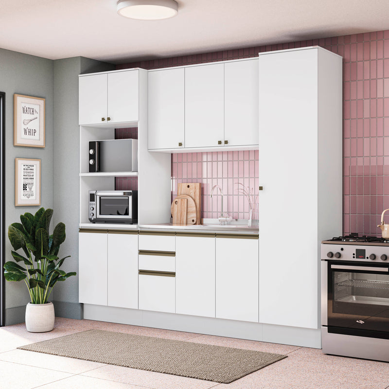 Cocina Integral 240cm MDF 10 Puertas Kappesberg Blanco