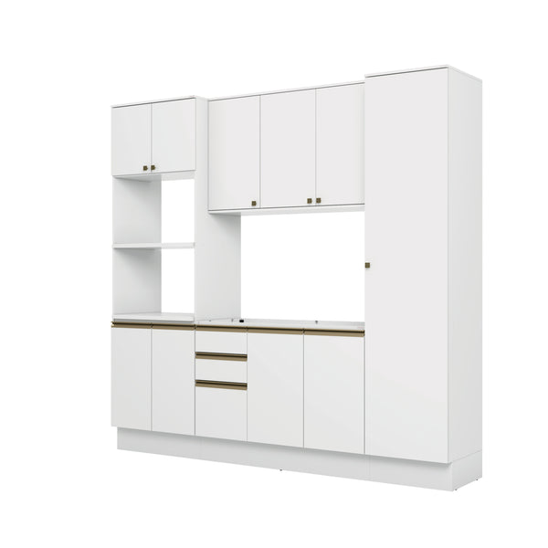Cocina Integral 240cm MDF 10 Puertas Kappesberg Blanco