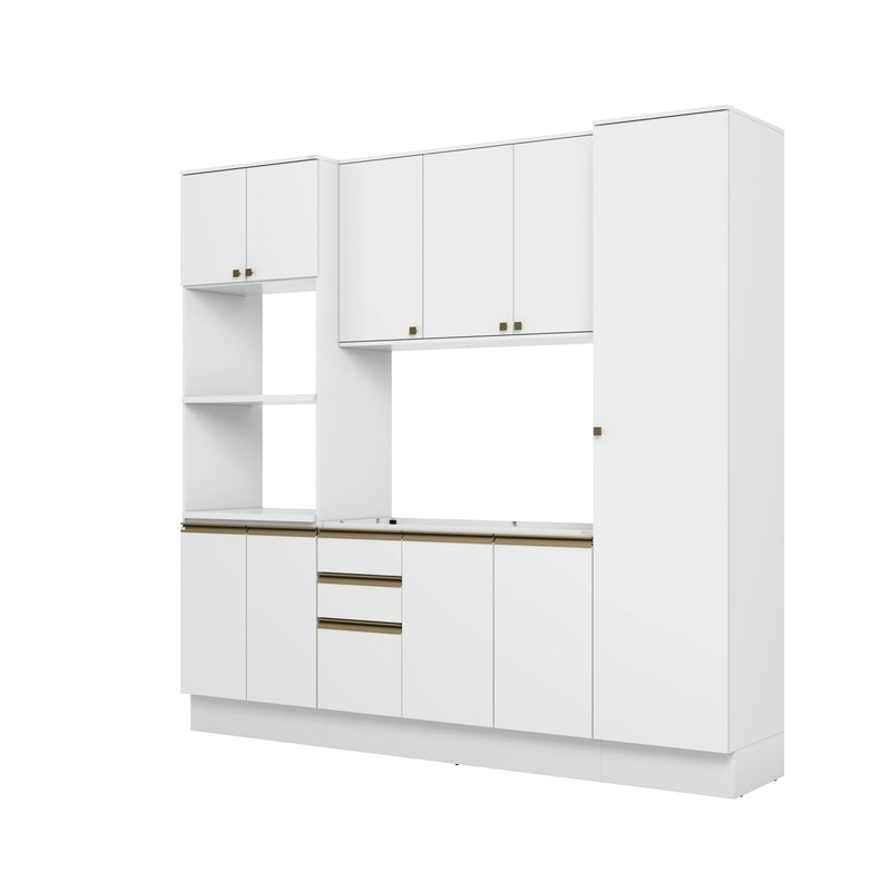 Cocina Integral 240cm MDF 10 Puertas Kappesberg Blanco