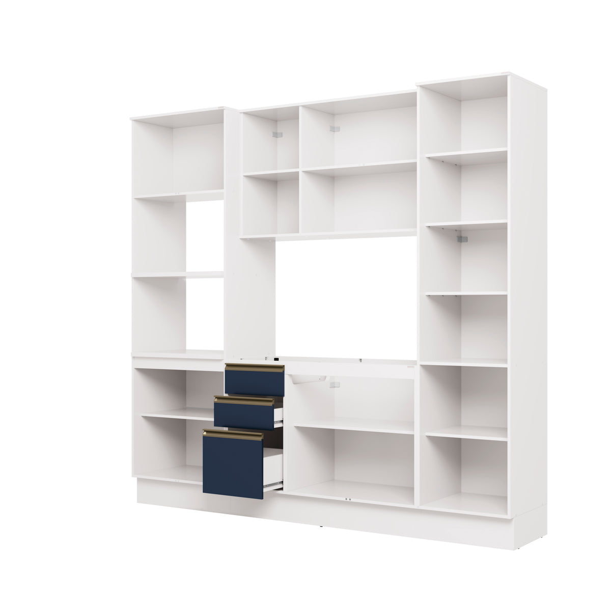 Cocina Integral 240cm MDF 10 Puertas Kappesberg Blanco/Azul