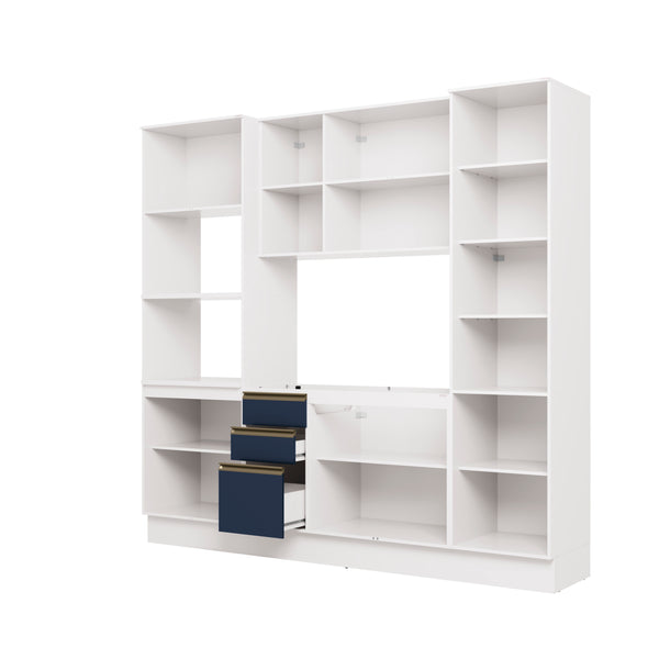 Cocina Integral 240cm MDF 10 Puertas Kappesberg Blanco/Azul