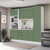 Cocina Integral 240cm MDF 10 Puertas Kappesberg Blanco/Verde