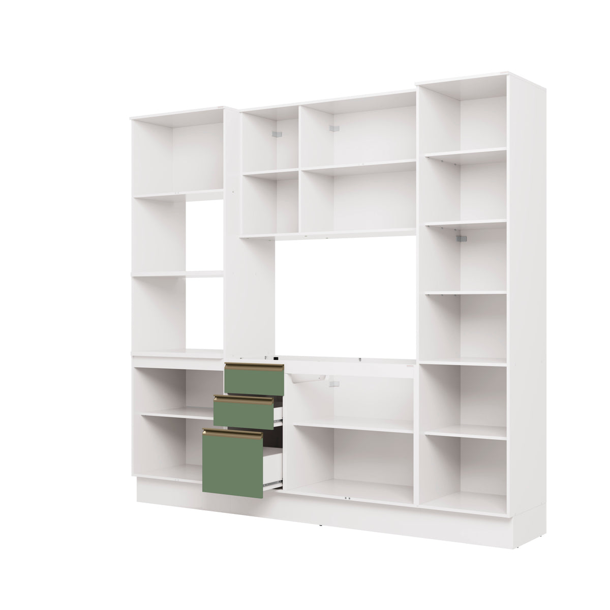 Cocina Integral 240cm MDF 10 Puertas Kappesberg Blanco/Verde