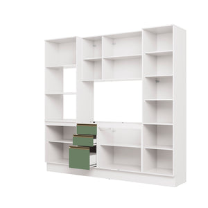 Cocina Integral 240cm MDF 10 Puertas Kappesberg Blanco/Verde