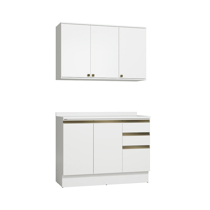Gabinete Cocina Kappesberg 120cm MDF 5 Puertas Blanco
