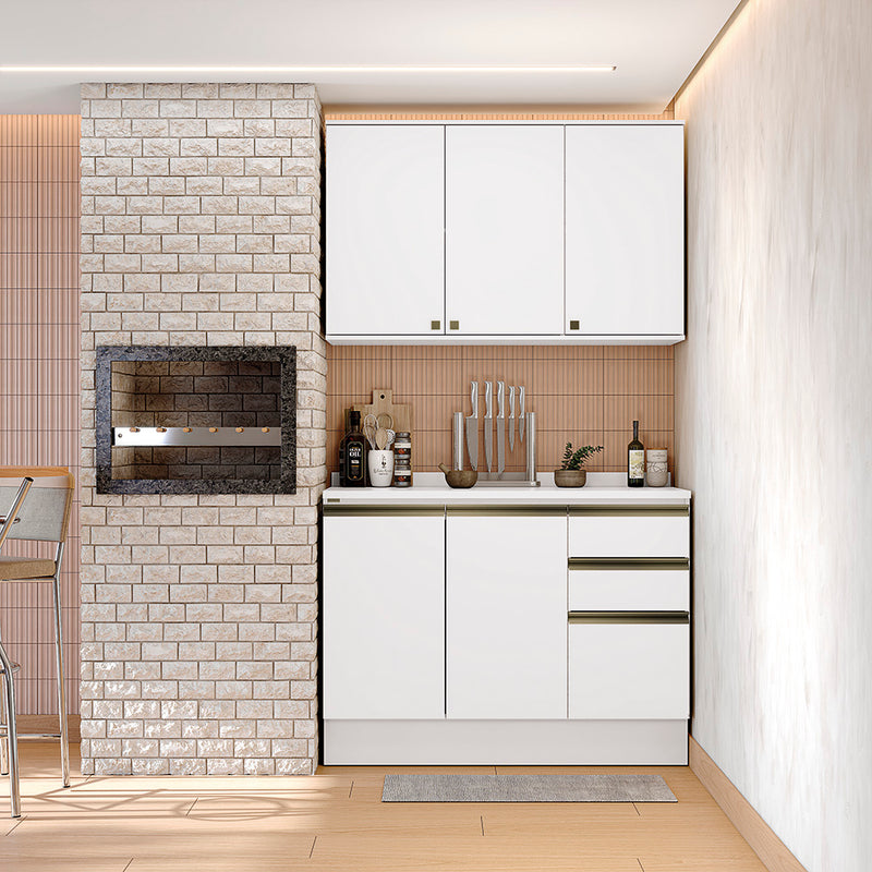 Gabinete Cocina Kappesberg 120cm MDF 5 Puertas Blanco