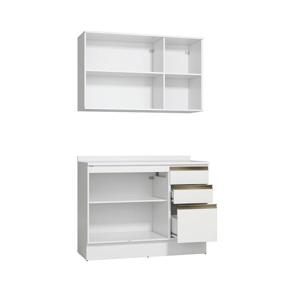 Gabinete Cocina Kappesberg 120cm MDF 5 Puertas Blanco