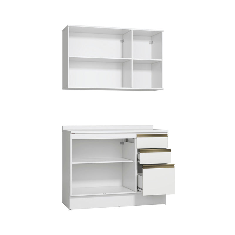 Gabinete Cocina Kappesberg 120cm MDF 5 Puertas Blanco
