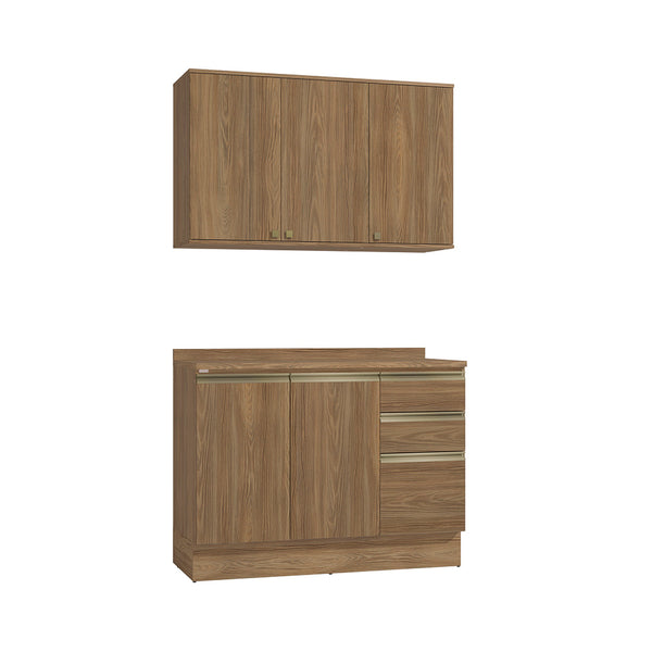 Gabinete Cocina Kappesberg 120cm MDF 5 Puertas Marrón