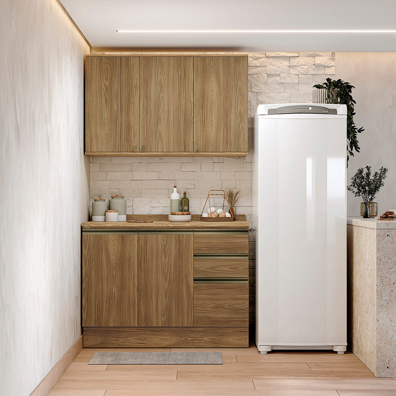 Gabinete Cocina Kappesberg 120cm MDF 5 Puertas Marrón