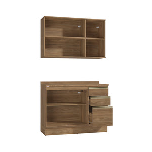 Gabinete Cocina Kappesberg 120cm MDF 5 Puertas Marrón
