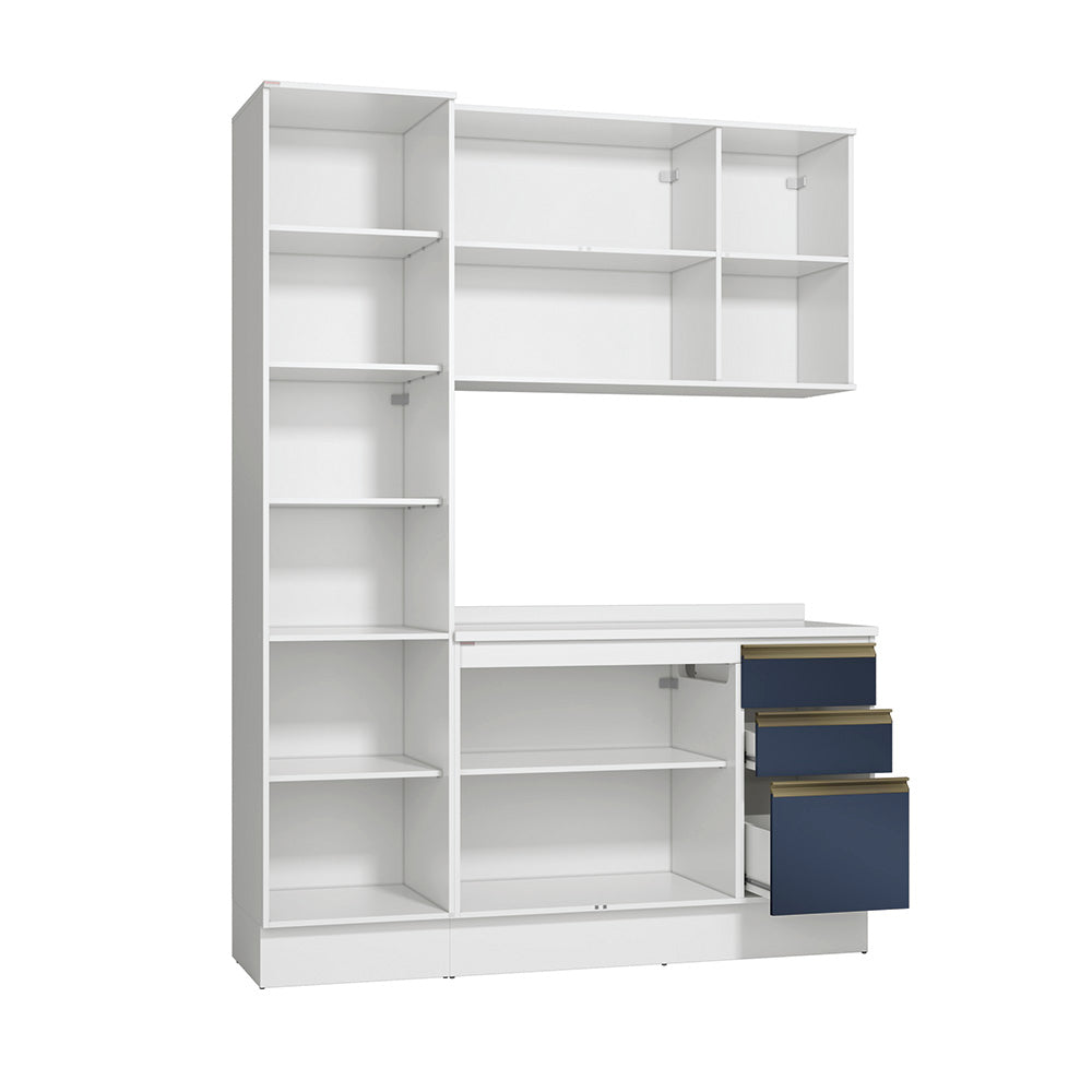 Armario de Cocina 170cm MDF 6 Puertas Kappesberg Blanco/Azul