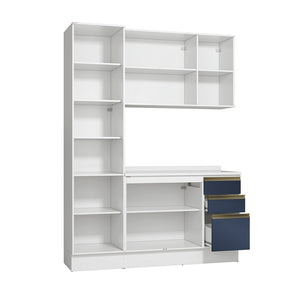 Armario de Cocina 170cm MDF 6 Puertas Kappesberg Blanco/Azul