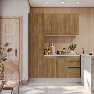 Armario de Cocina 170cm 6 Puertas Kappesberg Blanco/Marrón