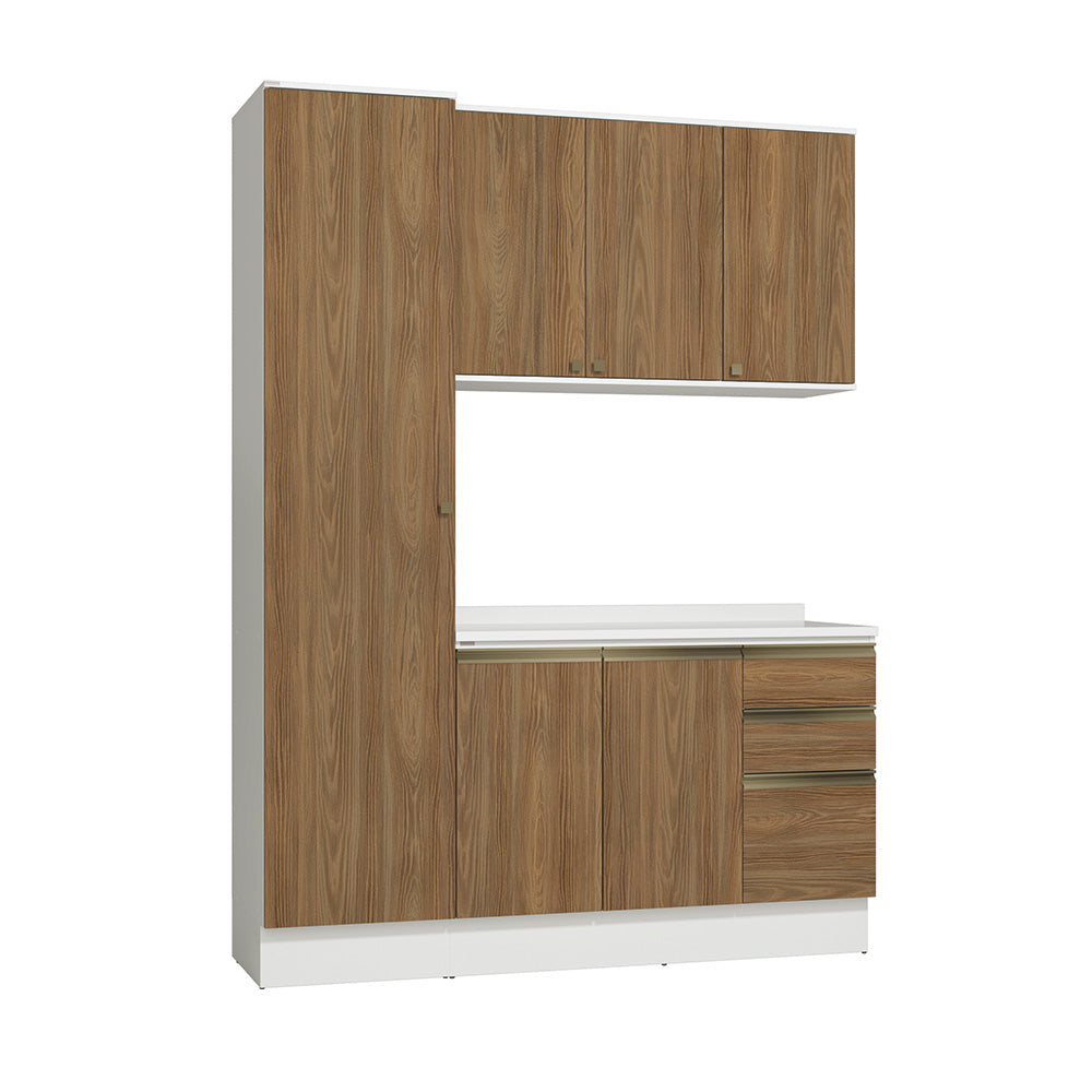 Armario de Cocina 170cm 6 Puertas Kappesberg Blanco/Marrón