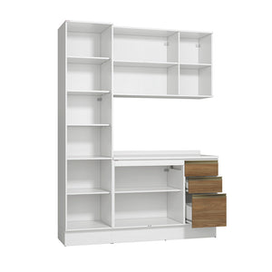 Armario de Cocina 170cm 6 Puertas Kappesberg Blanco/Marrón