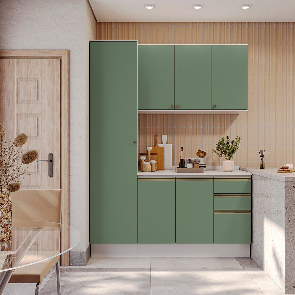Armario de Cocina 170cm 6 Puertas Kappesberg Blanco/Verde