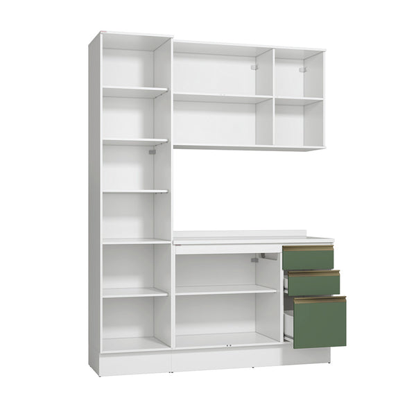 Armario de Cocina 170cm 6 Puertas Kappesberg Blanco/Verde