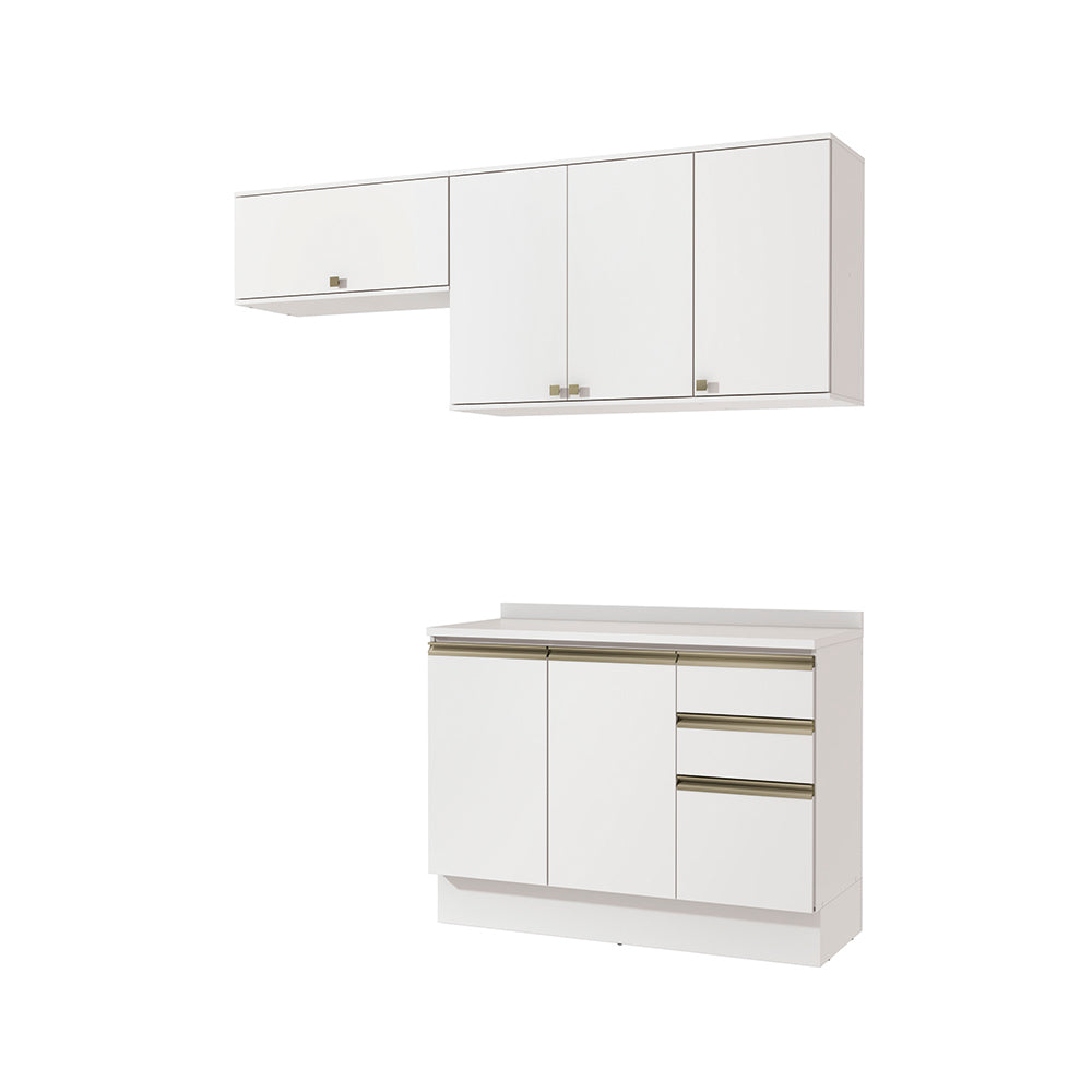 Cocina Compacta 200cm MDF 3 Cajones Kappesberg Blanco