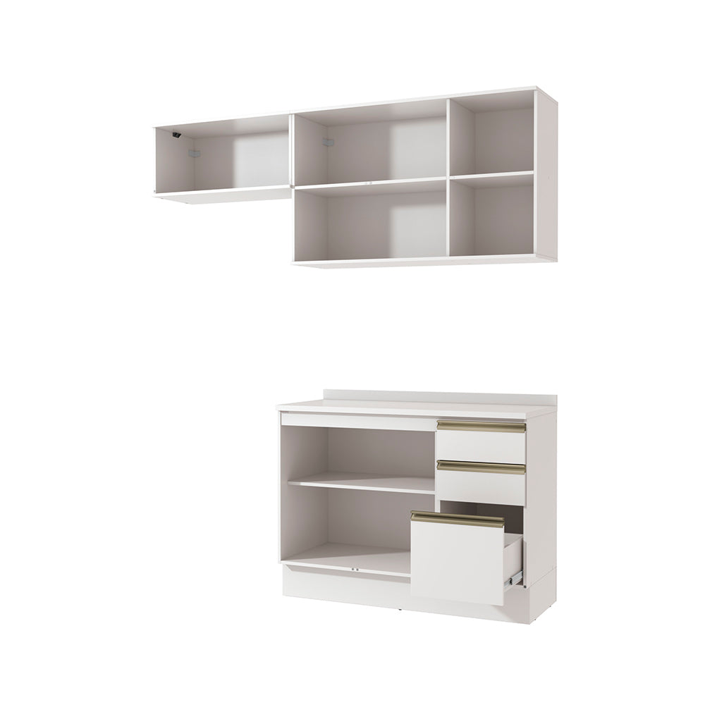 Cocina Compacta 200cm MDF 3 Cajones Kappesberg Blanco