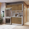 Cocina Compacta 200cm MDF 3 Cajones Kappesberg Blanco/Marrón